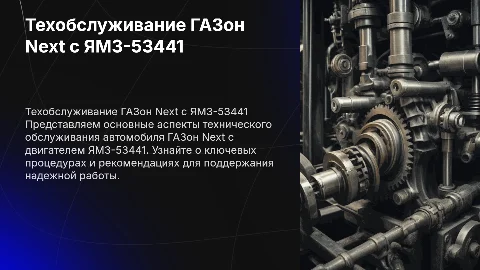 Техническое обслуживание автомобиля ГАЗон Next с двигателем ЯМЗ-53441