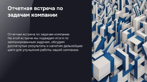 Отчетная встреча по запланированным задачам для моей компании