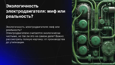Подтверждение мифа об экологичности электродвигателя