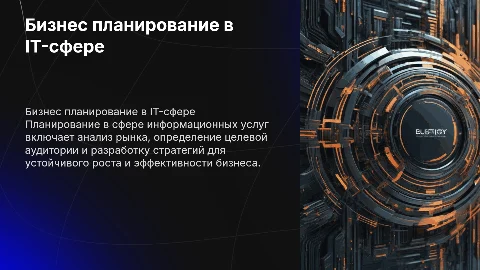 Бизнес планирование в сфере информационных услуг