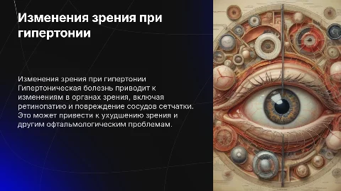 Изменения органов зрения при гипертонической болезни