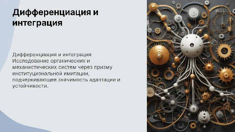 Дифференциация и интеграция: органические и механистические системы