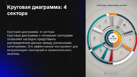 круговая диаграмма с 4 секторами