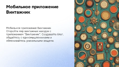 Мобильное приложение Винтажник для любителей винтажа