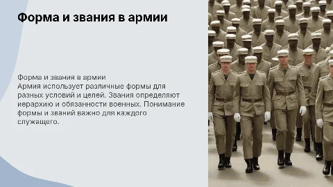 какая в армии форма и звания