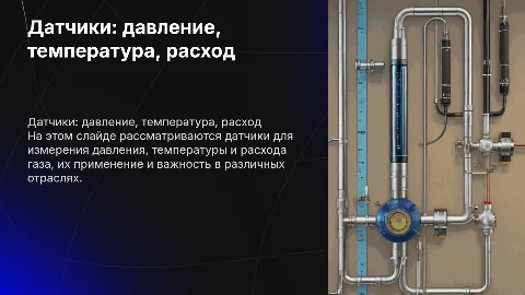 Датчики Измерение давления, температуры и расхода газа