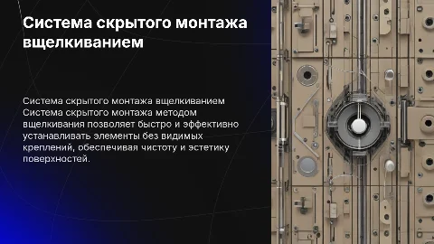 Система скрытого монтажа методом вщелкивания