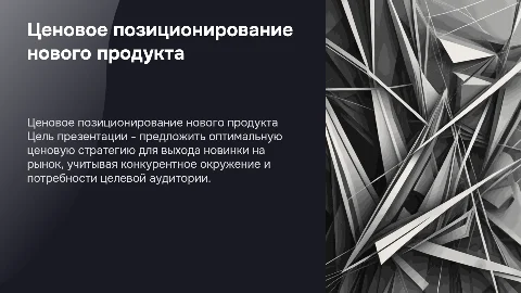 Предложение по ценовому позиционированию новинки