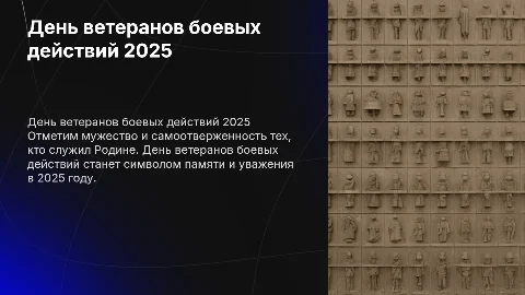день ветеранов боевых действий в России 2025 году