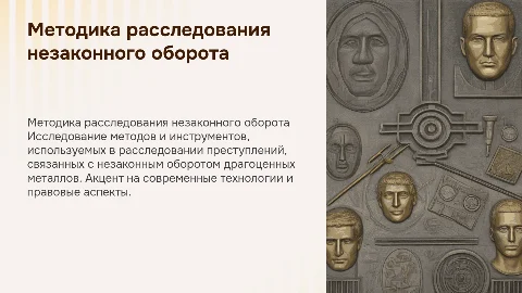 Методика расследования незаконного оборота драгоценных металлов