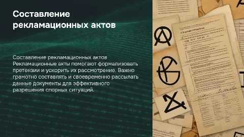 Составление и рассылка рекламационных актов