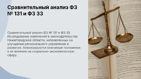 Сравнительный анализ ФЗ № 131 и ФЗ 33 в Нижегородской области