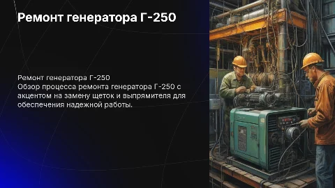 Ремонт генератора Г-250 с заменой щеток и выпрямителя