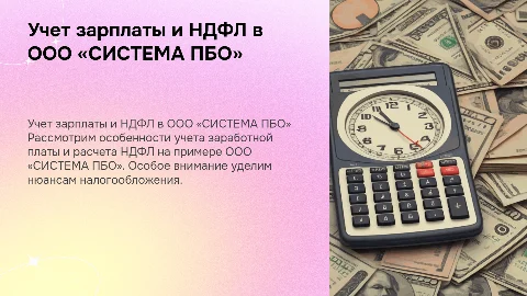 Учет заработной платы и расчет НДФЛ в ООО «СИСТЕМА ПБО»