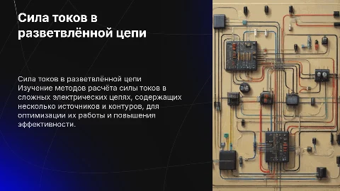 Определение силы токов в разветвлённой цепи: презентация