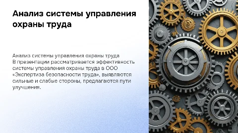 Анализ системы управления охраны труда в ООО «Экспертиза»