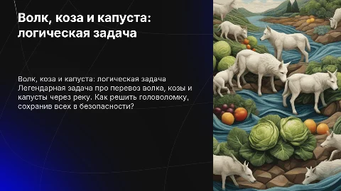 Волк,капуста,коза