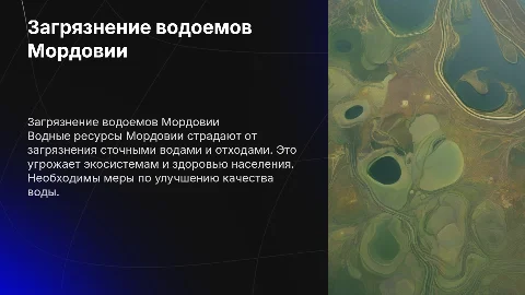 Загрязнение водоемов в Мордовии