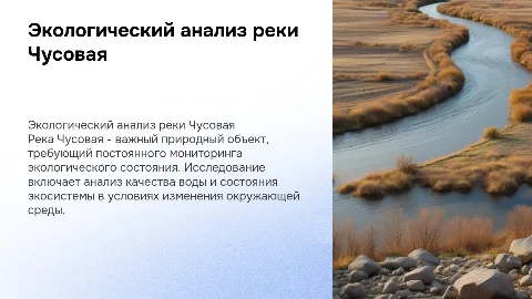 Экологический анализ реки Чусовая