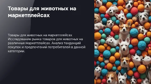 Проект на тему «Товары для животных на маркетплейсах»