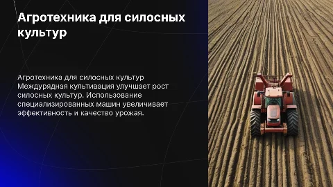 Агротехника и машины для междурядной культивации силосных культур