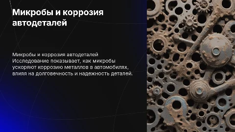 Влияние микробов на коррозию металлов в автомобилях