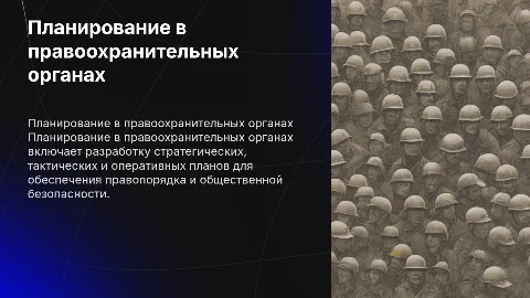 Организация планирования в правоохранительных органах