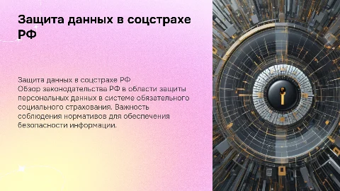 Презентация о защите персональных данных в соцстраховании