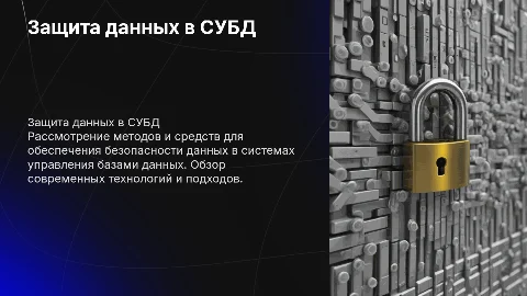 Защита данных в СУБД: реализация программных средств