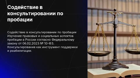 Консультирование по социальным и правовым вопросам пробации