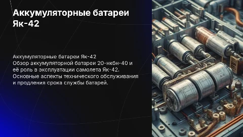 Аккумуляторные батареи самолета Як-42: эксплуатация и обслуживание