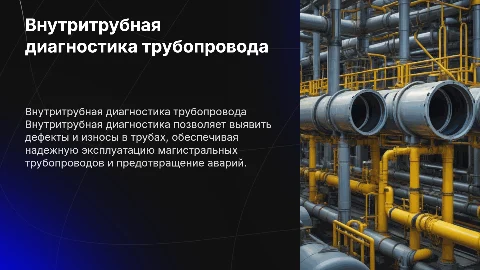 Внутритрубная диагностика магистрального трубопровода