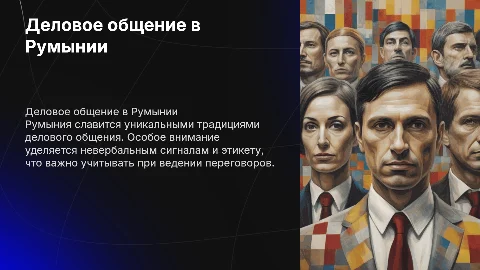 Национальные особенности делового общения в Румынии