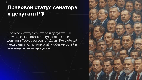 Правовой статус сенатора Российской Федерации и депутата ГД ФС РФ