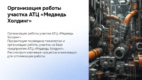 Разработка технологии работы участка АТЦ «Медведь Холдинг»