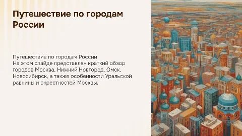 Презентация о городах России: Москва, Нижний Новгород и другие