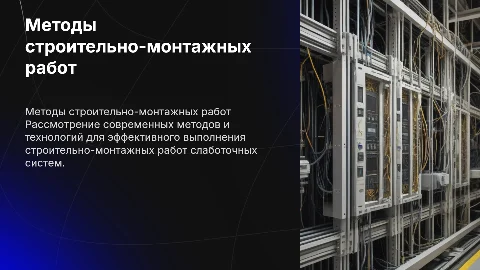 методы производства строительно монтажных работ слаботочных систем