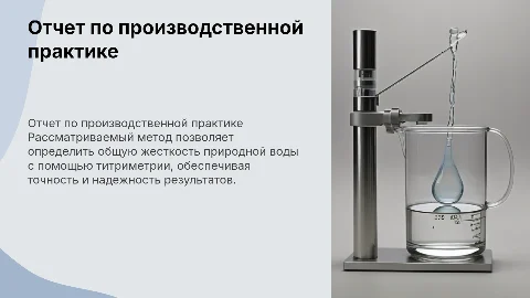 Отчет по производственной практике: жесткость воды титриметрией