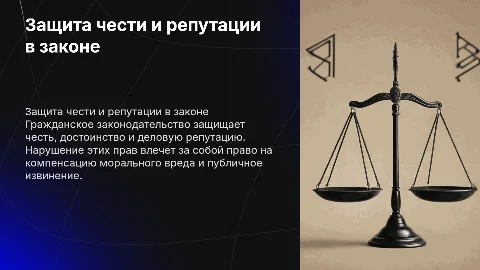 Защита чести и репутации по гражданскому законодательству