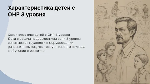 Психолого-педагогическая характеристика детей с ОНР 3 уровня
