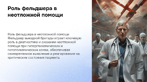 Роль фельдшера в диагностике диабетических ком