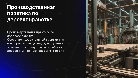 производственная практика на предприятии по дереву