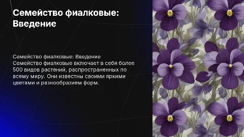 Семейство фиалковые