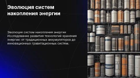 Развитие накопителей энергии: от аккумуляторов до гравитационных систем