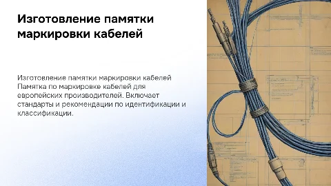 Изготовление памятки по маркировке кабелей для Европы