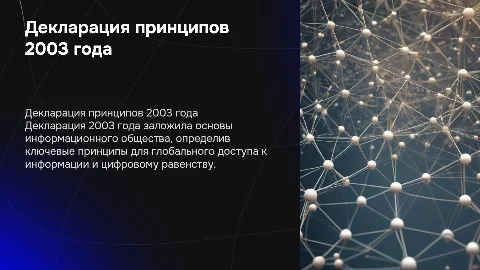Презентация Декларации принципов информационного общества 2003