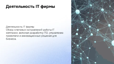 Деятельность IT фирмы
