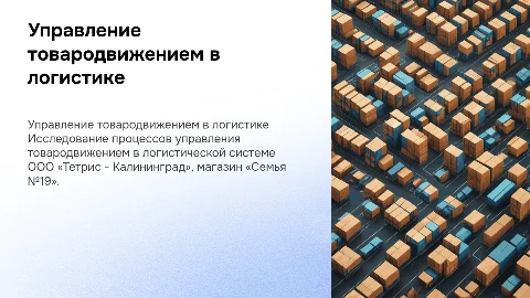 Управление товародвижением в логистической системе ООО «Тетрис»