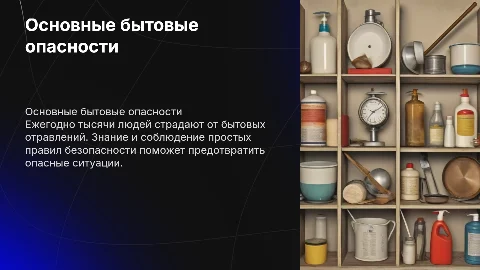 Основные опасности в быту. Предупреждение бытовых отравлений