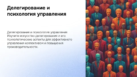 Презентация курса Делегирование и психология управления